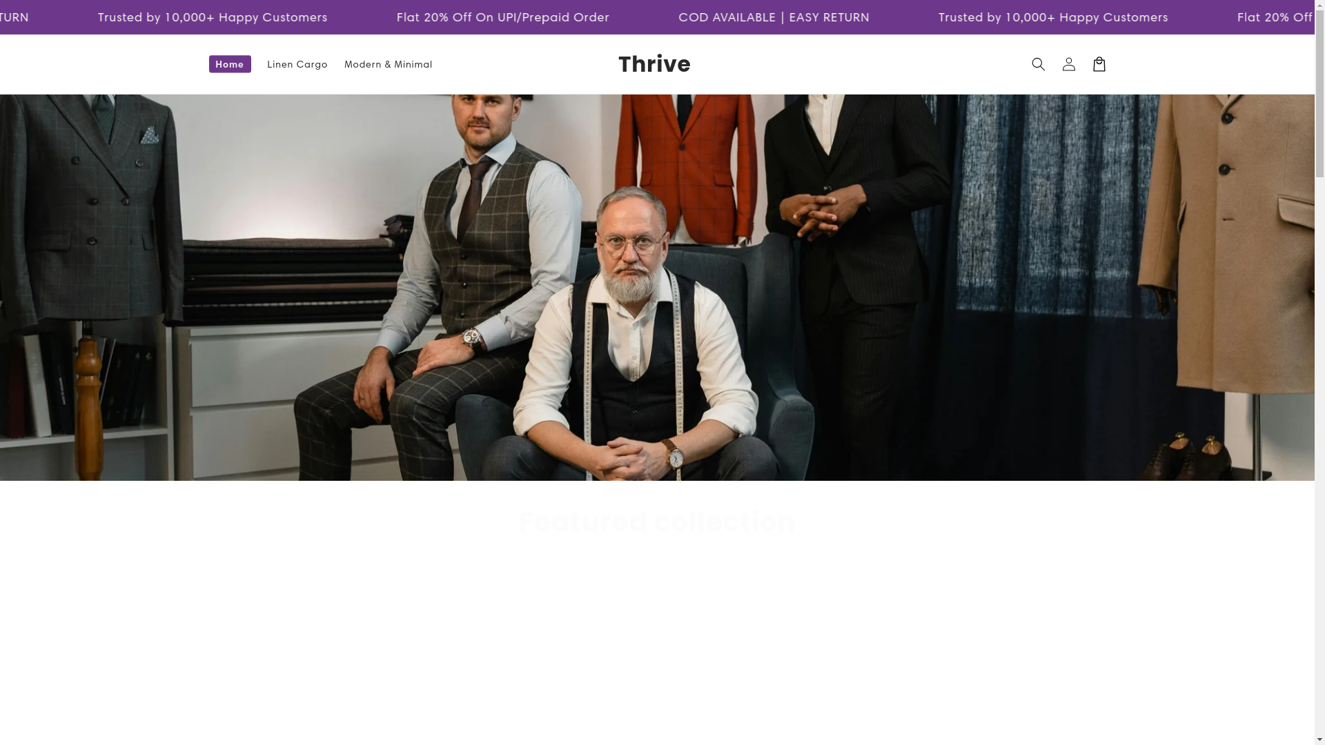 website screenshot of https://thrivecenter.co.in/