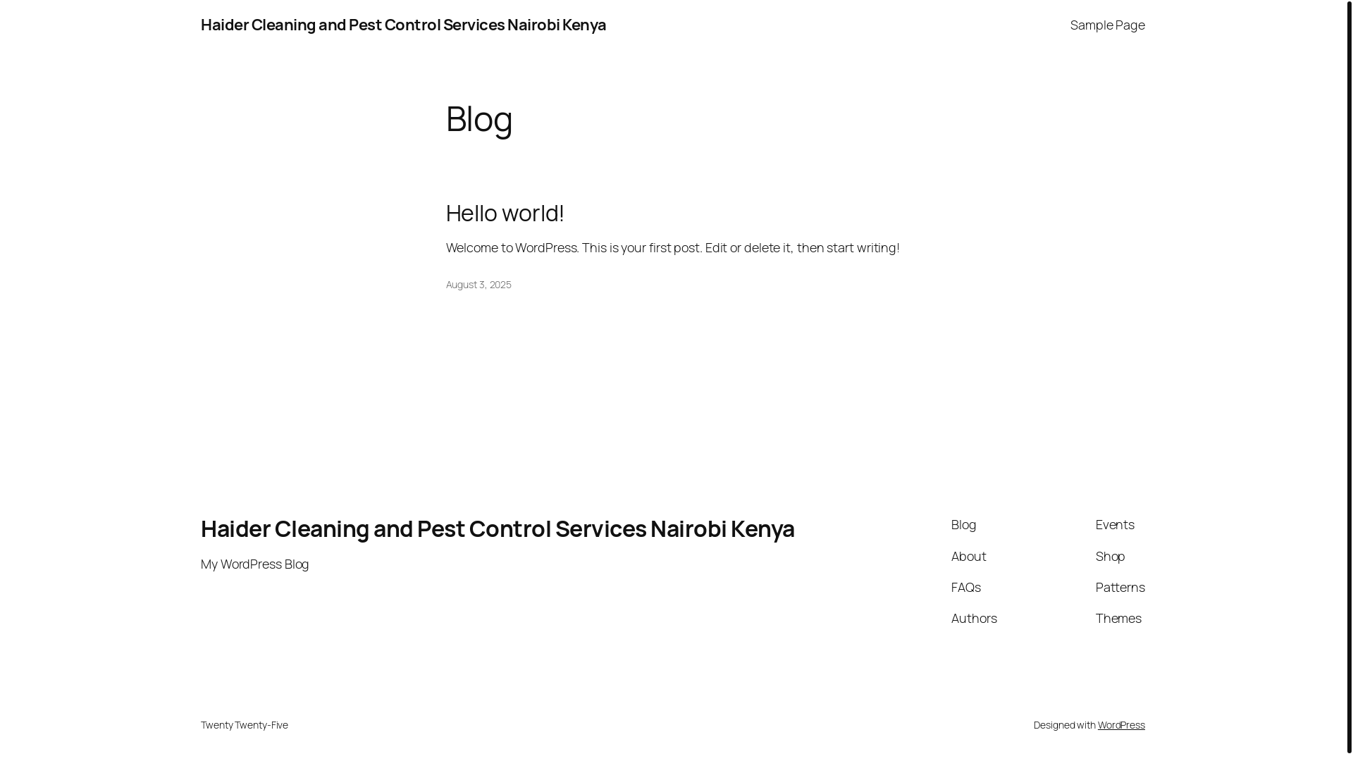 website screenshot of https://haider.co.ke/