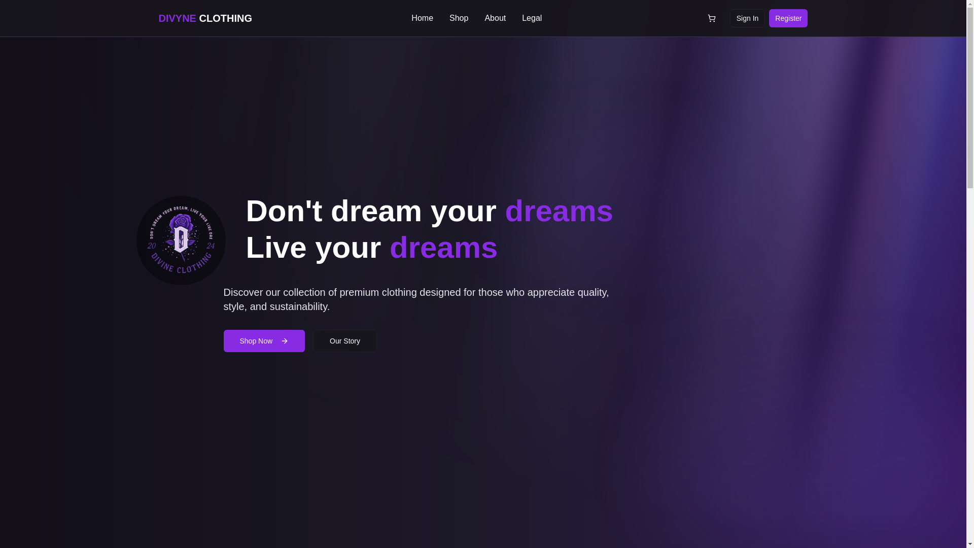 website screenshot of https://divyne.pages.dev/