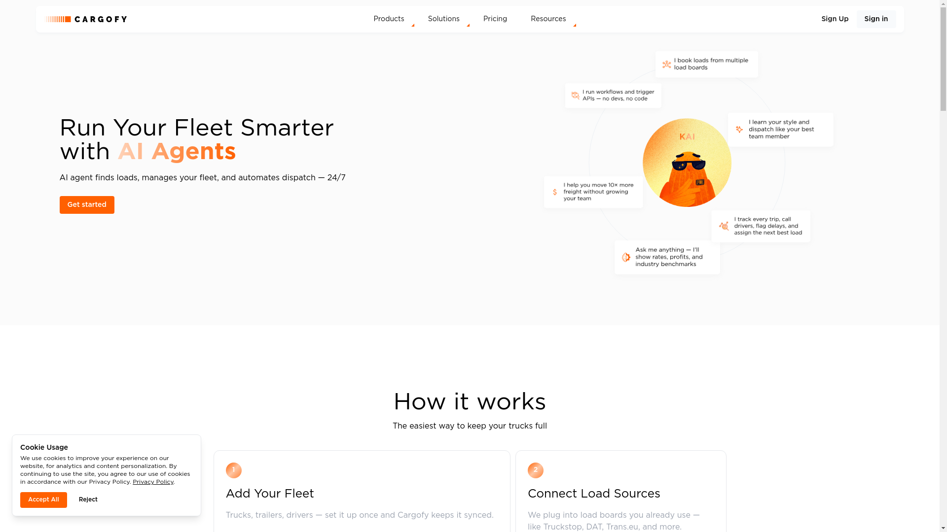 website screenshot of https://thecargofy.com/