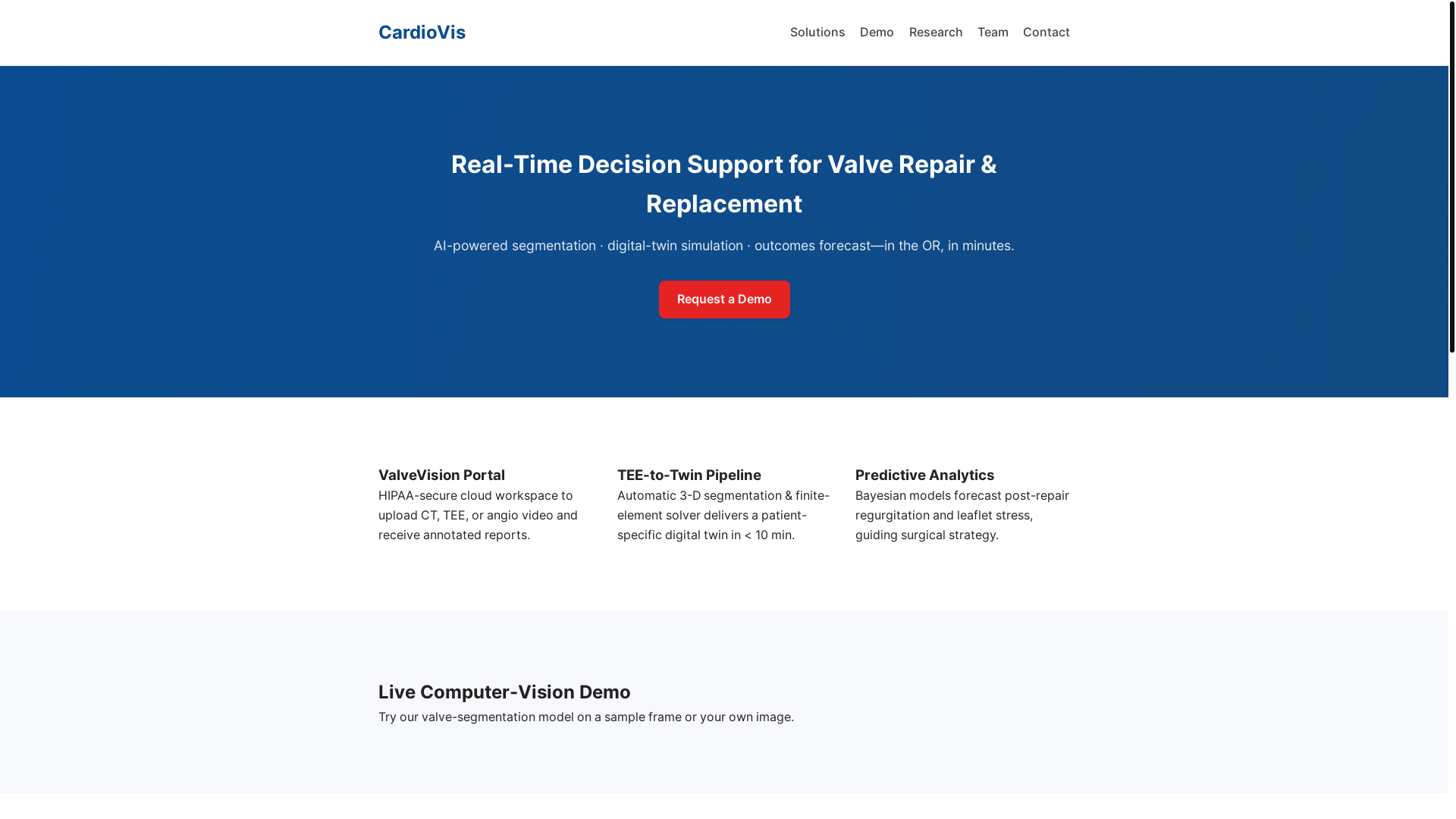 website screenshot of https://cardiovis-site.pages.dev/