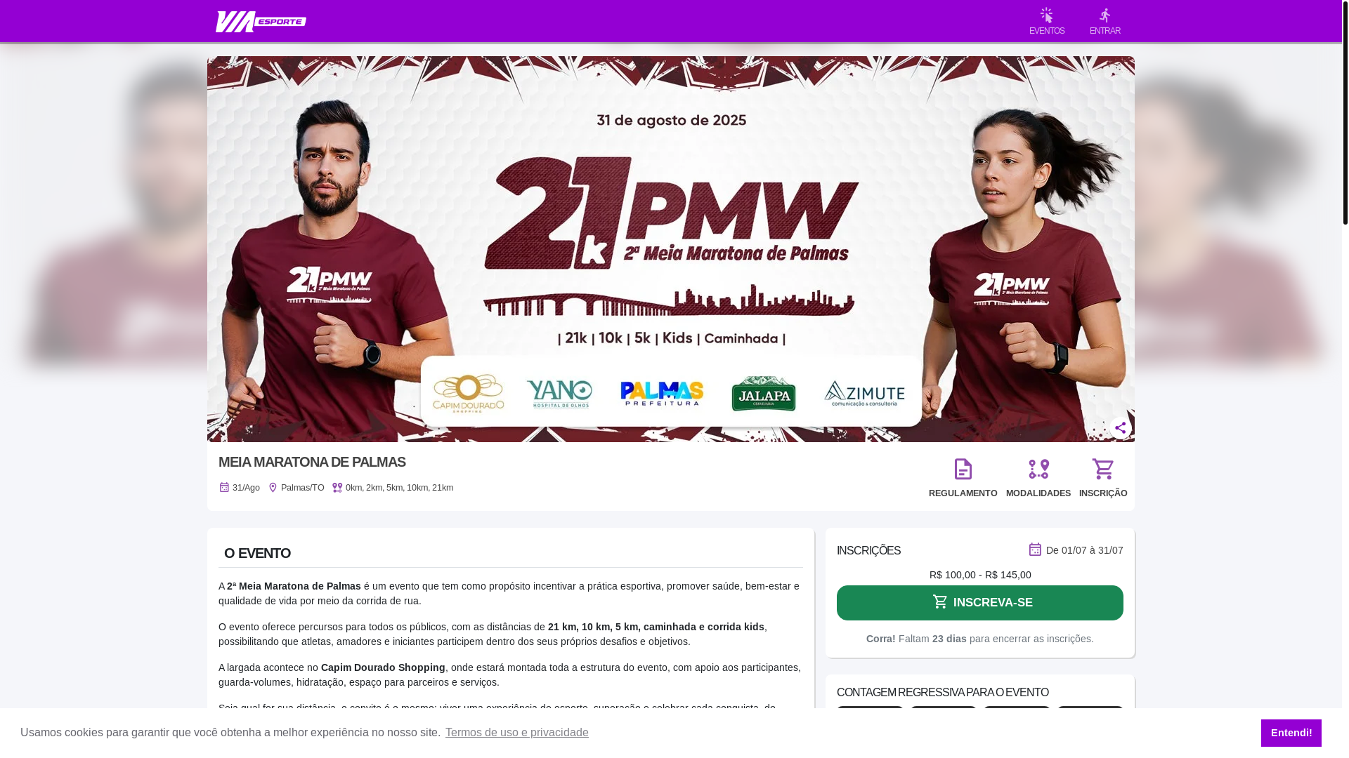 website screenshot of https://meiadepalmas.com.br/