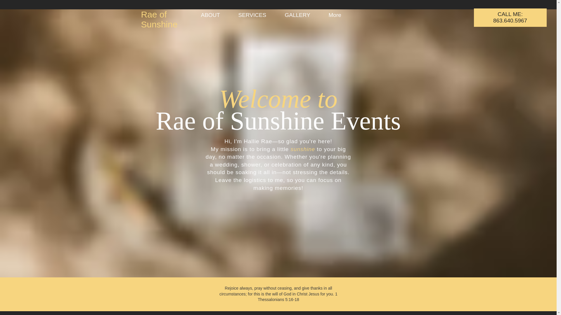 website screenshot of https://raeofsunshineevents.info/