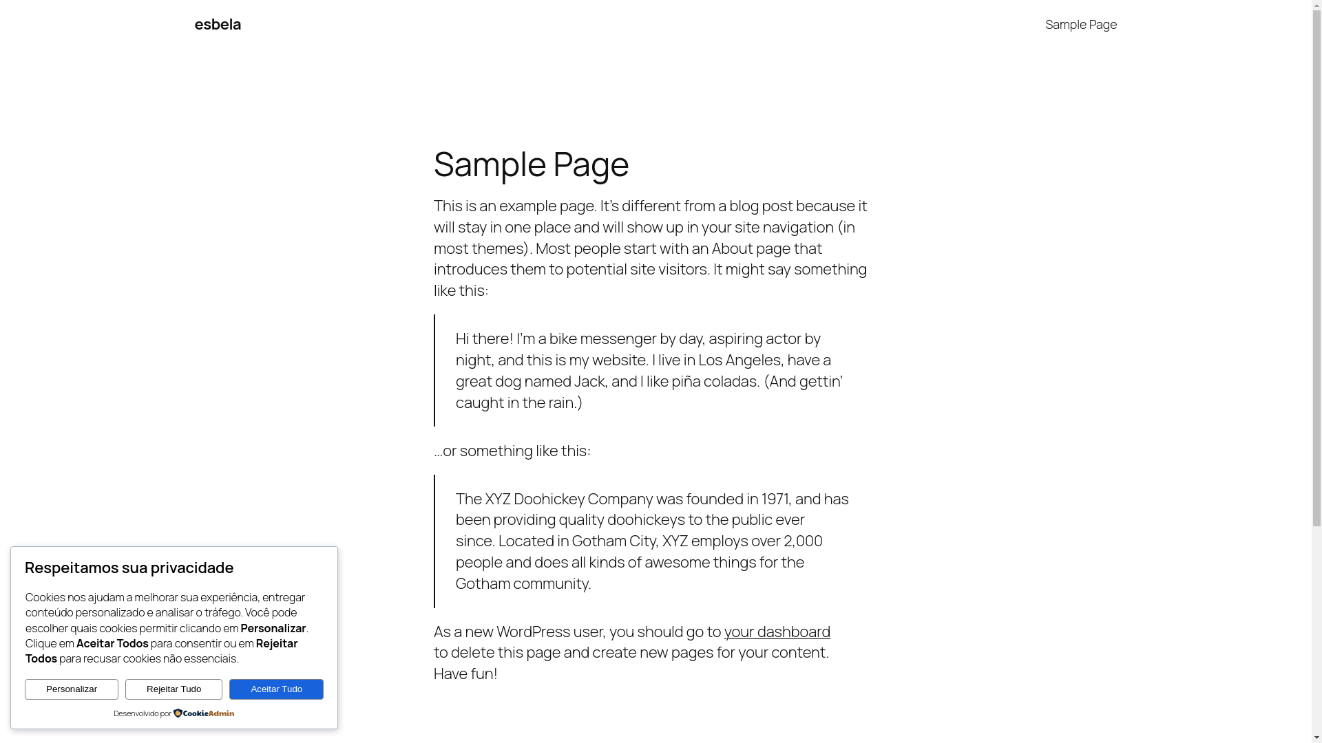 website screenshot of https://esbela.com.br/
