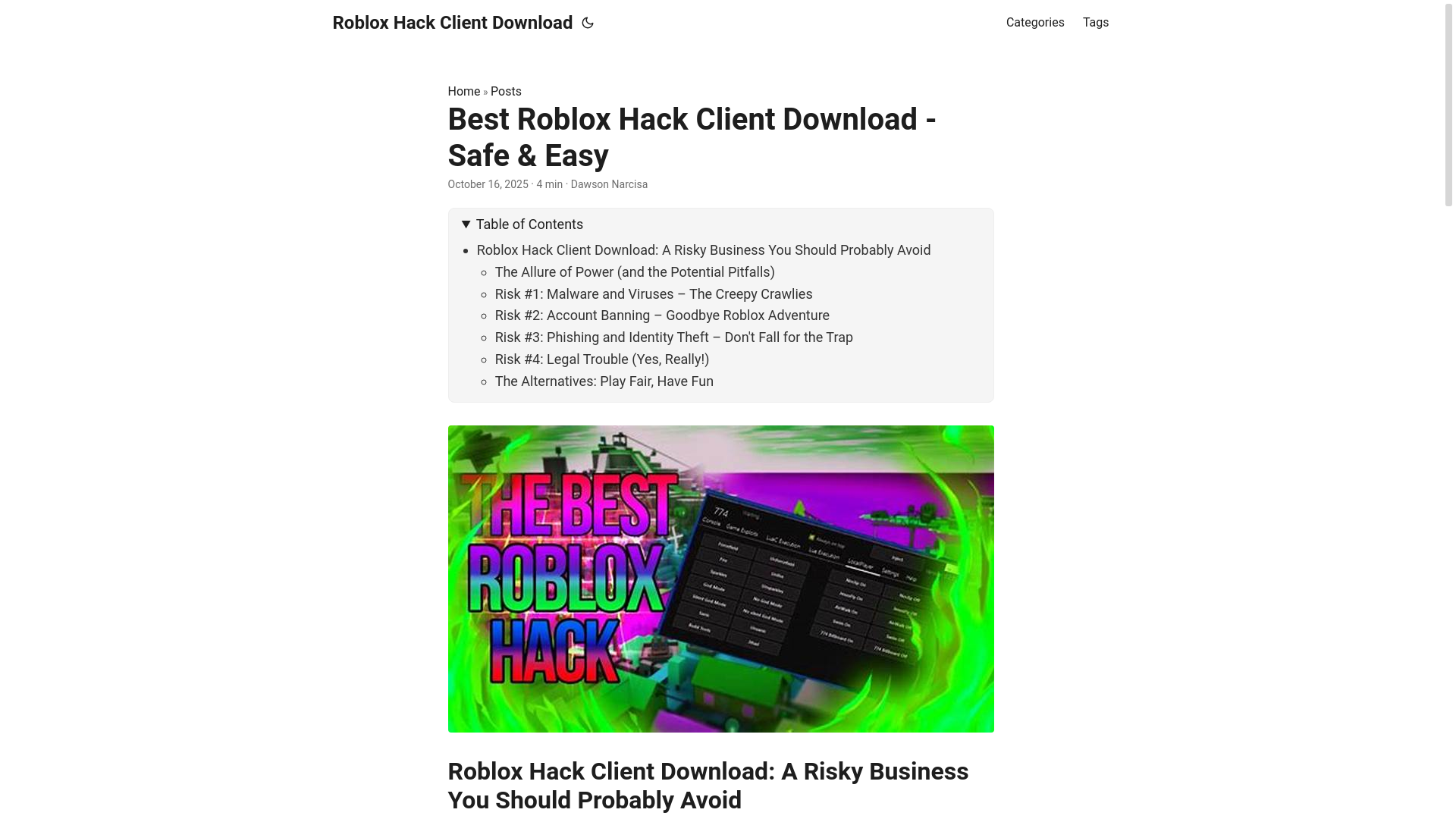 website screenshot of https://roblox-hack-client-download.pages.dev/