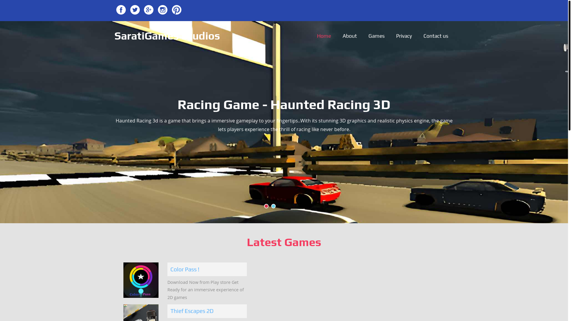 website screenshot of https://saratigames.pages.dev/