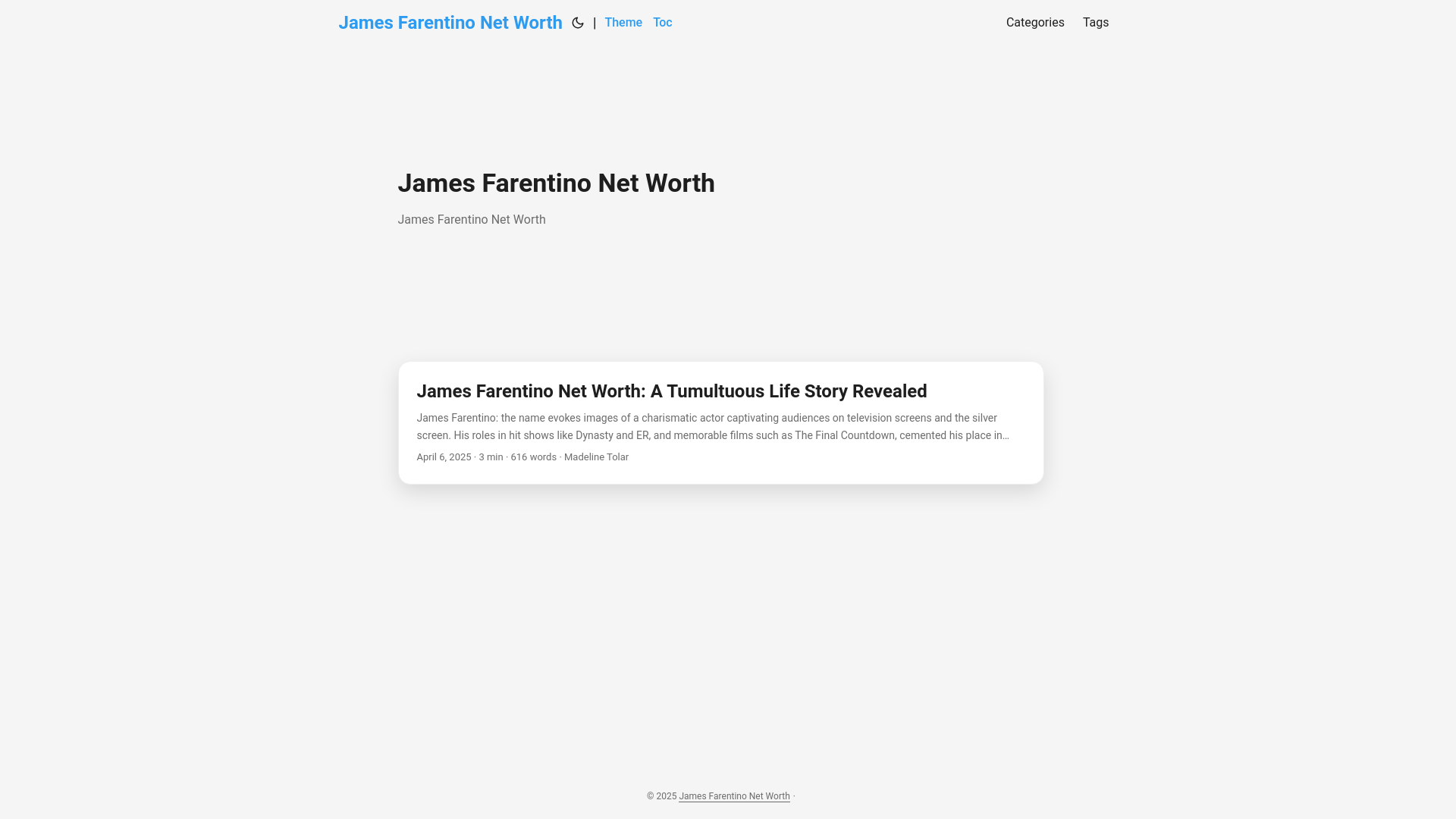 website screenshot of https://james-farentino-net-worth.pages.dev/