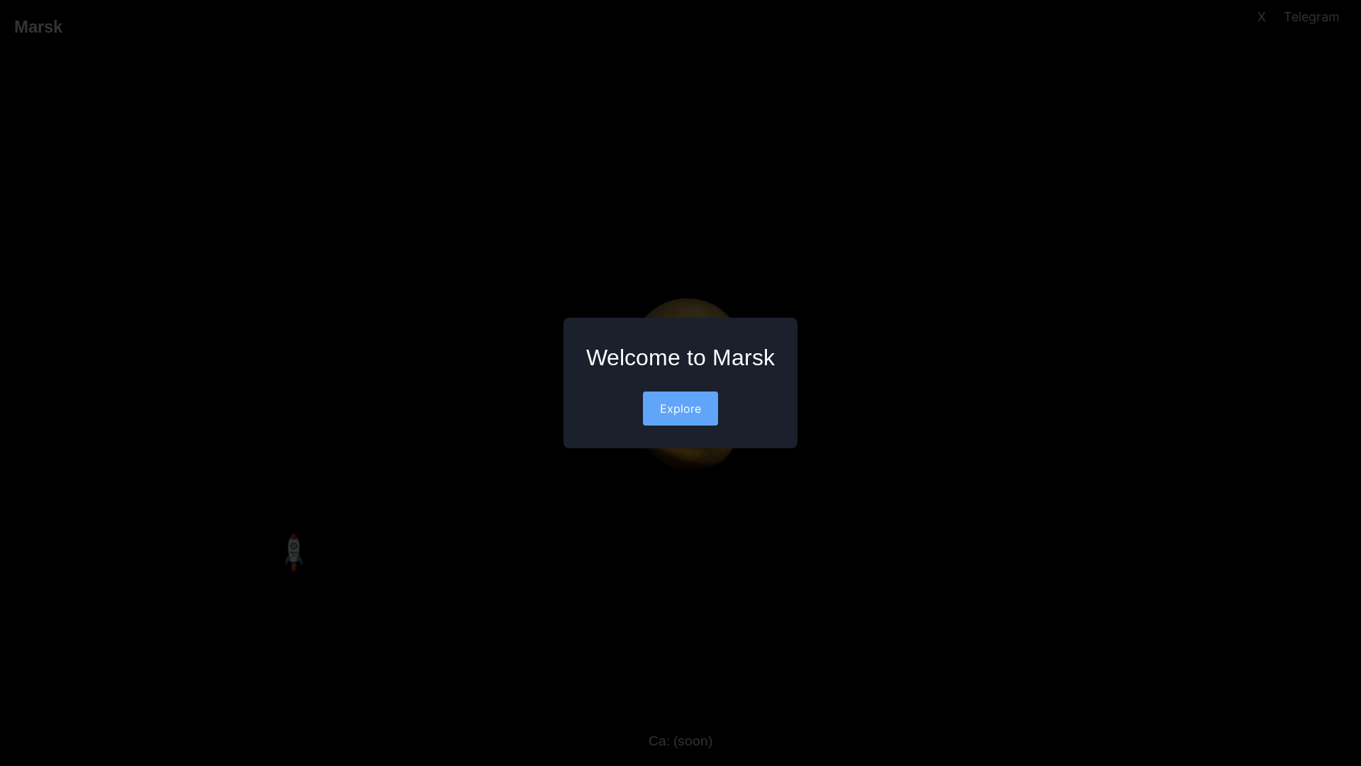 website screenshot of https://marskplanet.space/