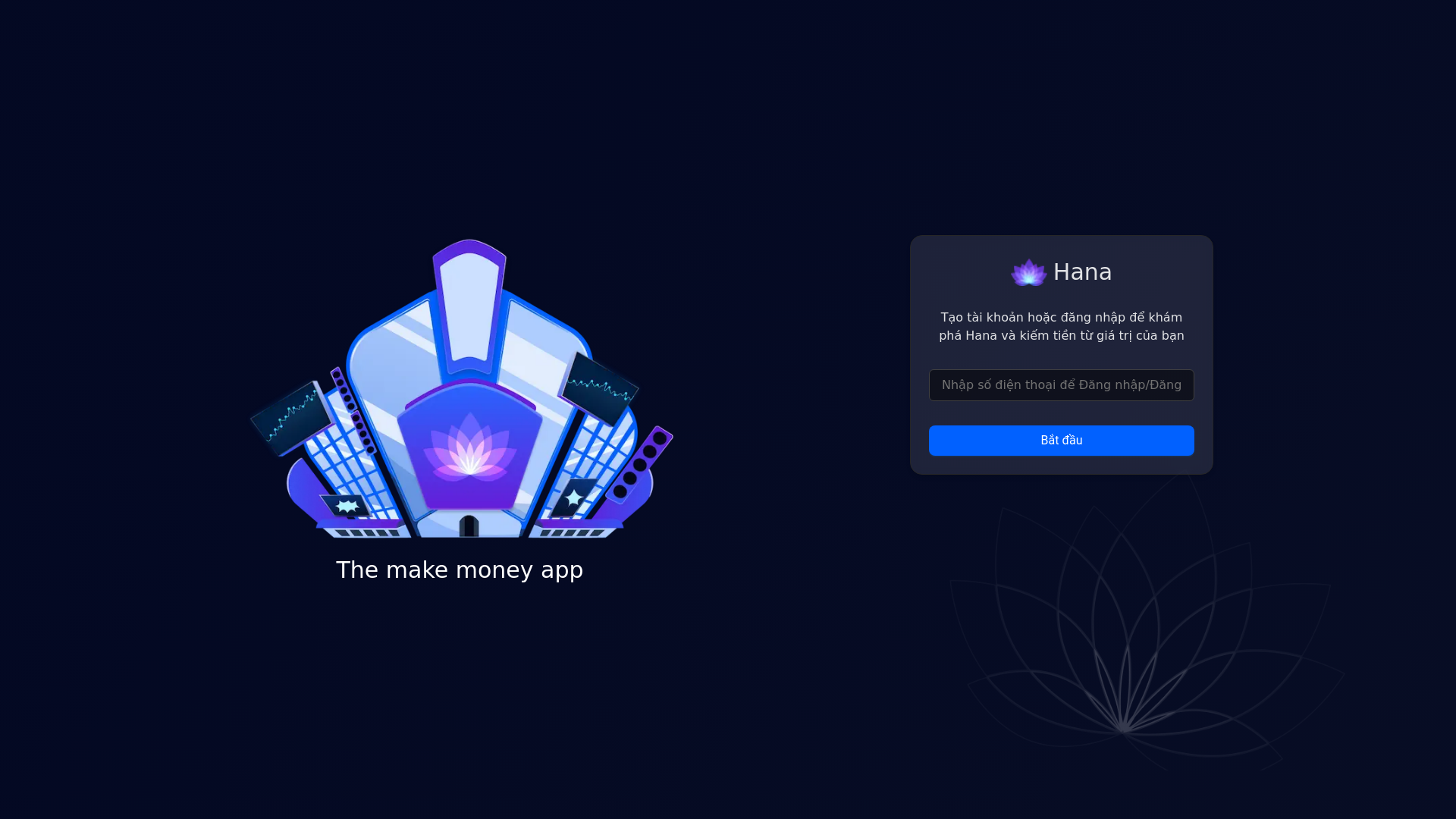 website screenshot of https://hanalife.online/