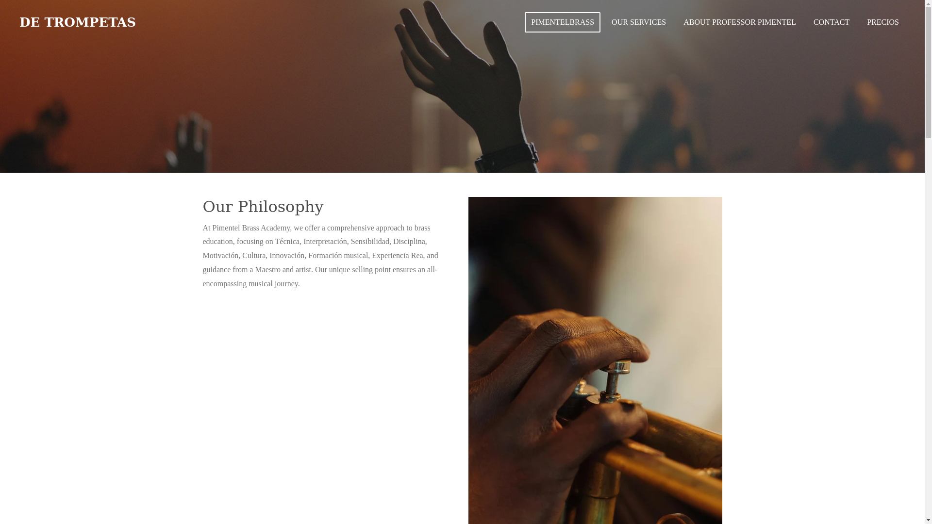website screenshot of https://pimentelbrassacademy.com/