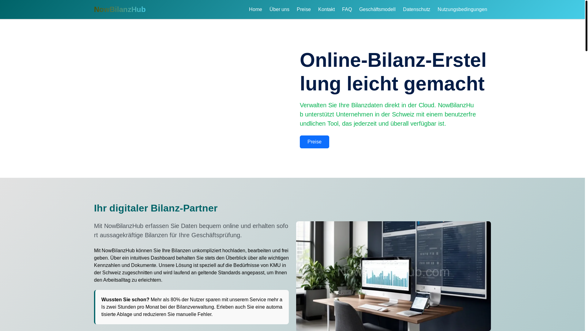 website screenshot of https://bilanzexia.com/