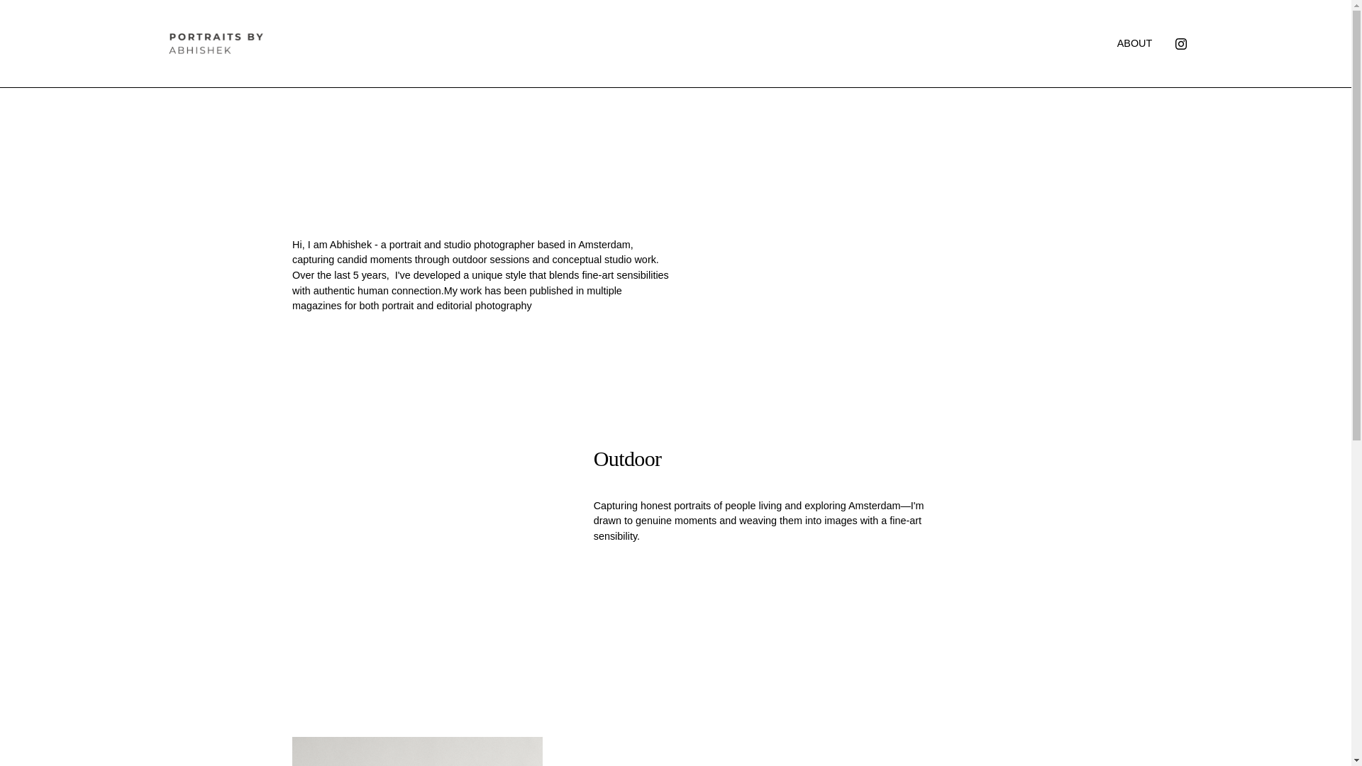 website screenshot of https://portraitsbyabhishek.com/