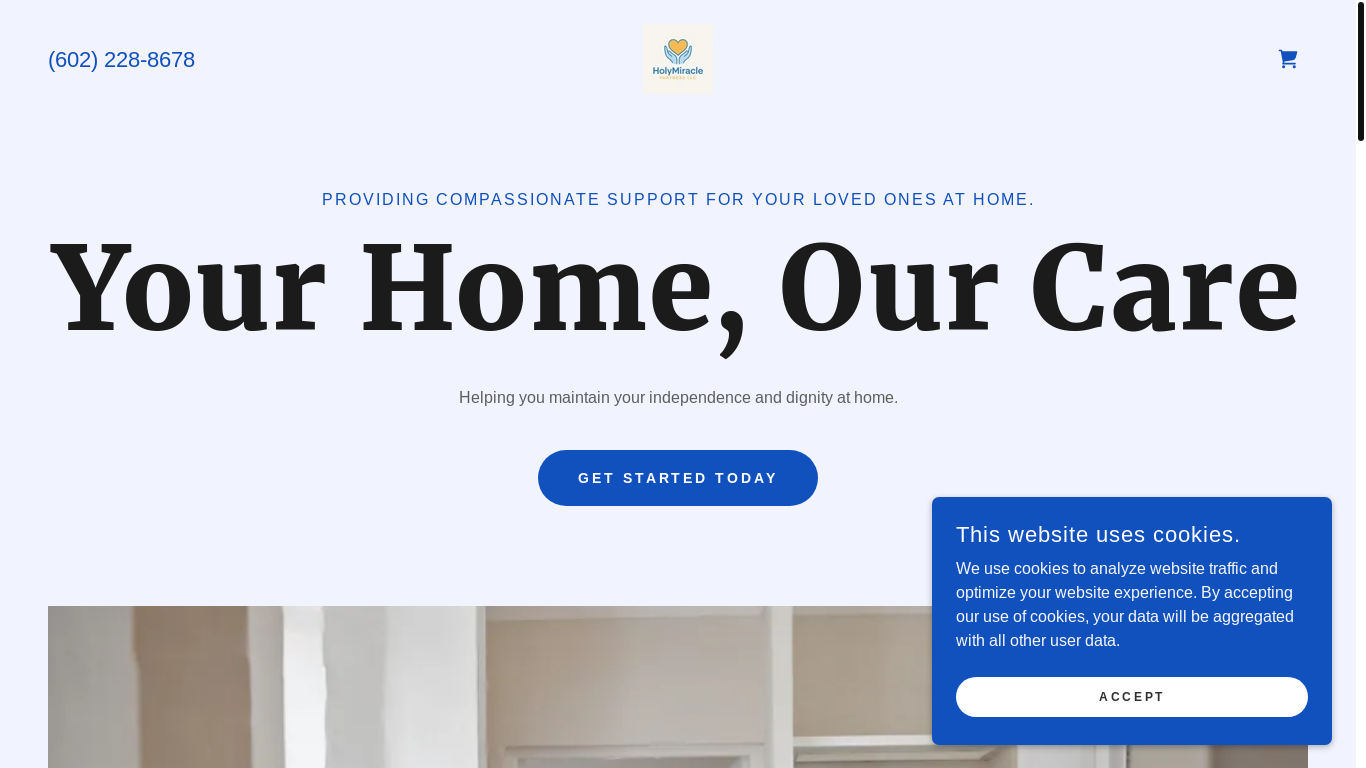 website screenshot of https://holymiraclepartners.net/