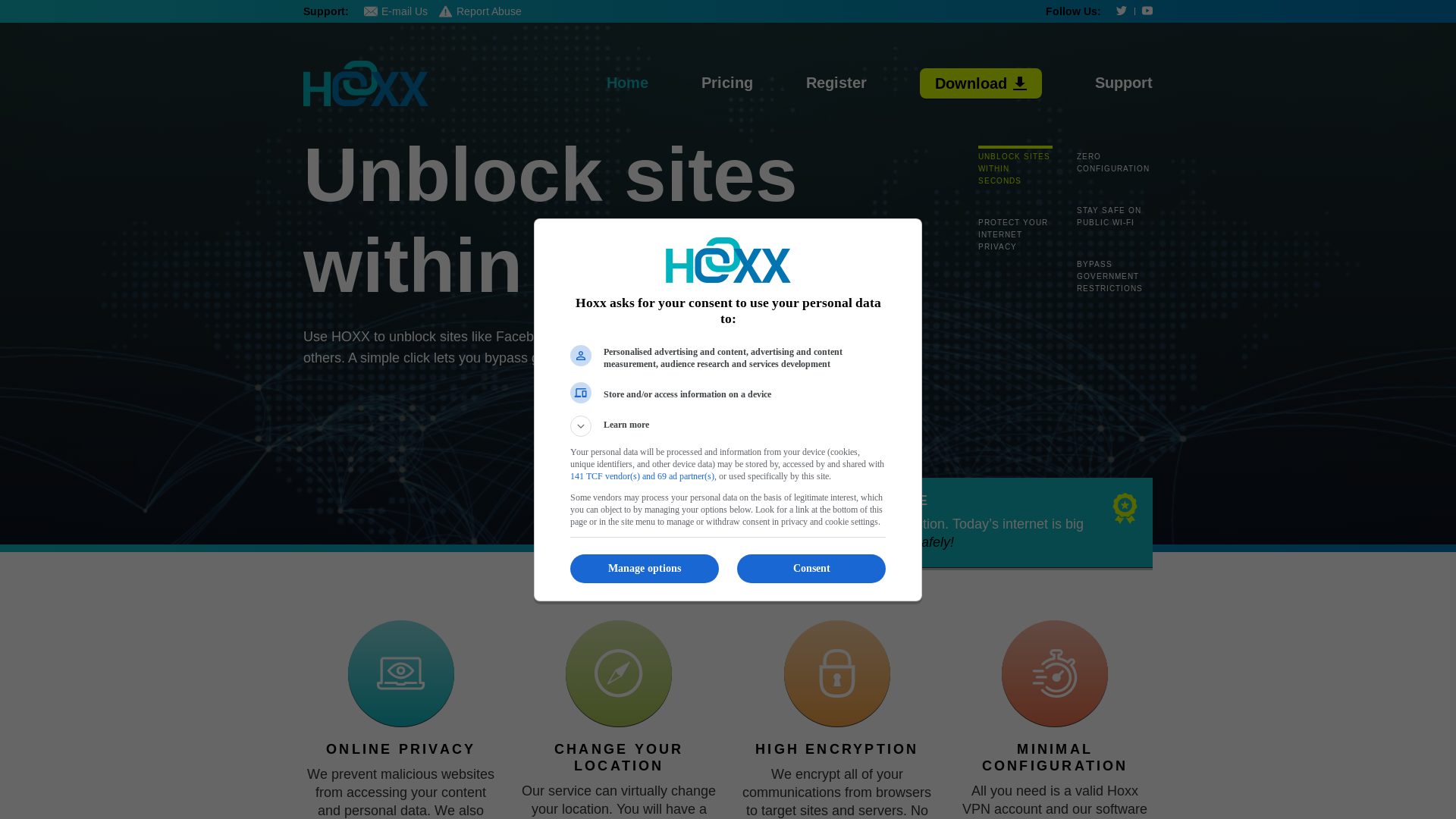 website screenshot of https://hoxx.com/