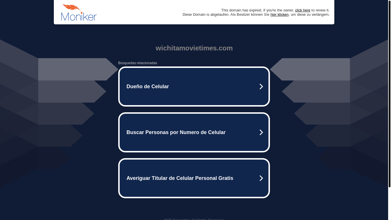 website screenshot of https://wichitamovietimes.com/