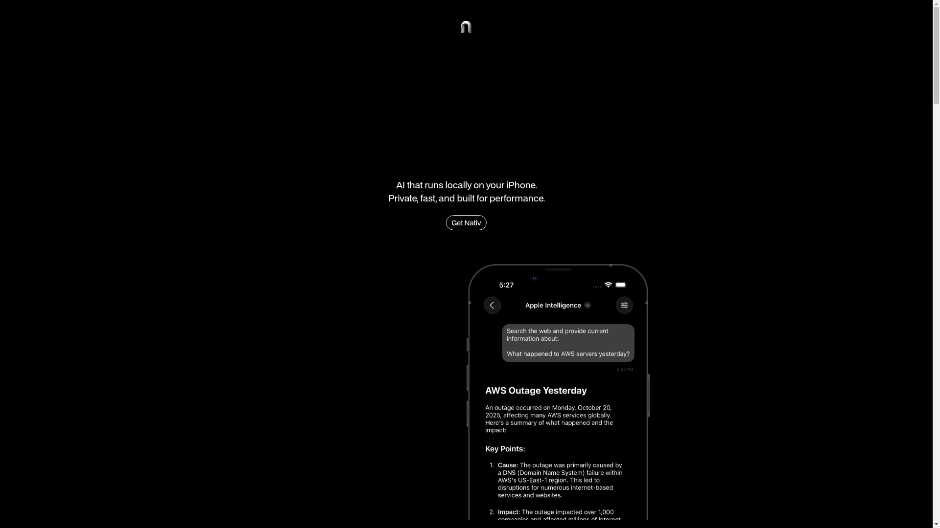 website screenshot of https://getnativ.app/