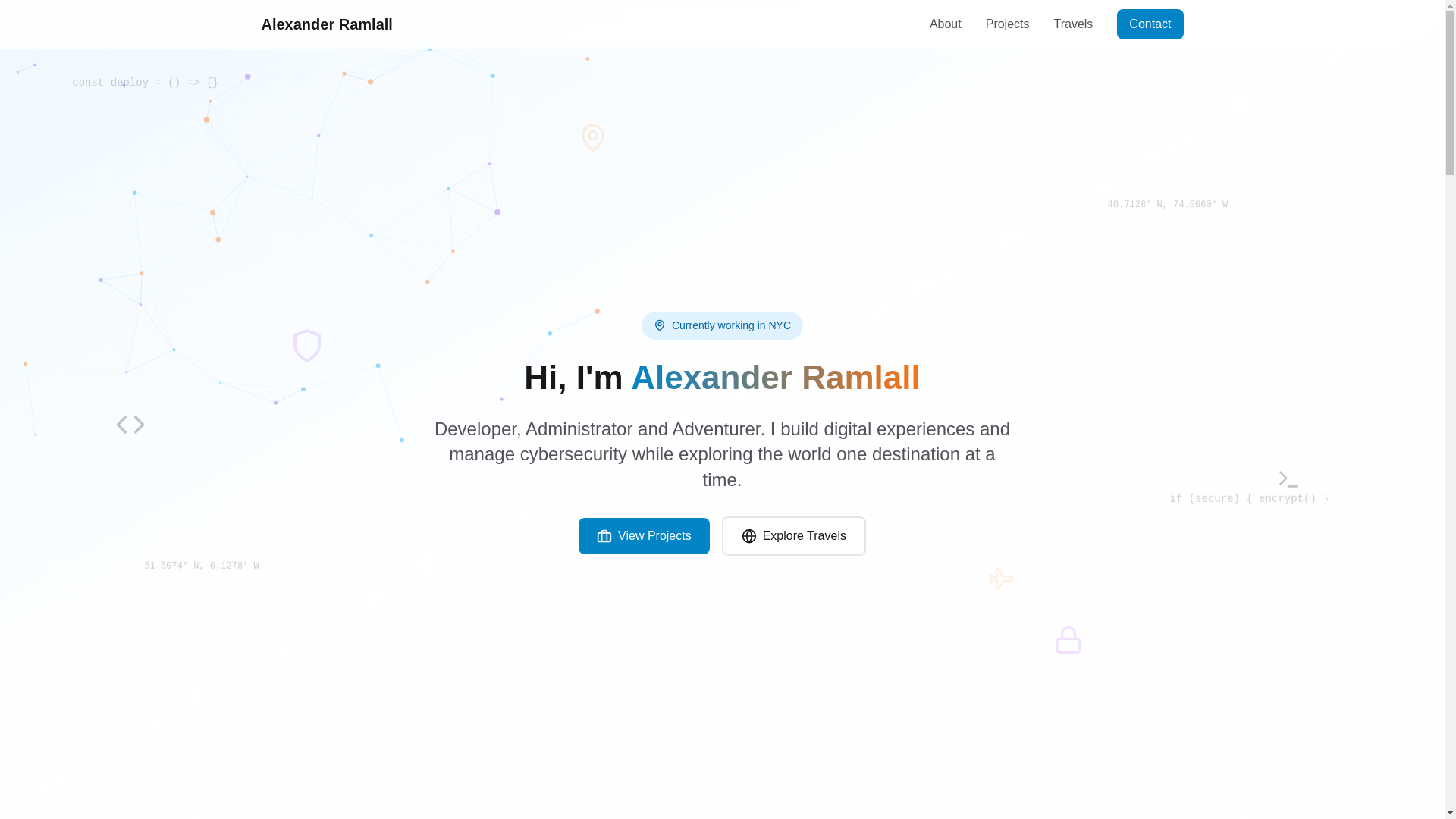 website screenshot of https://alexram.me/