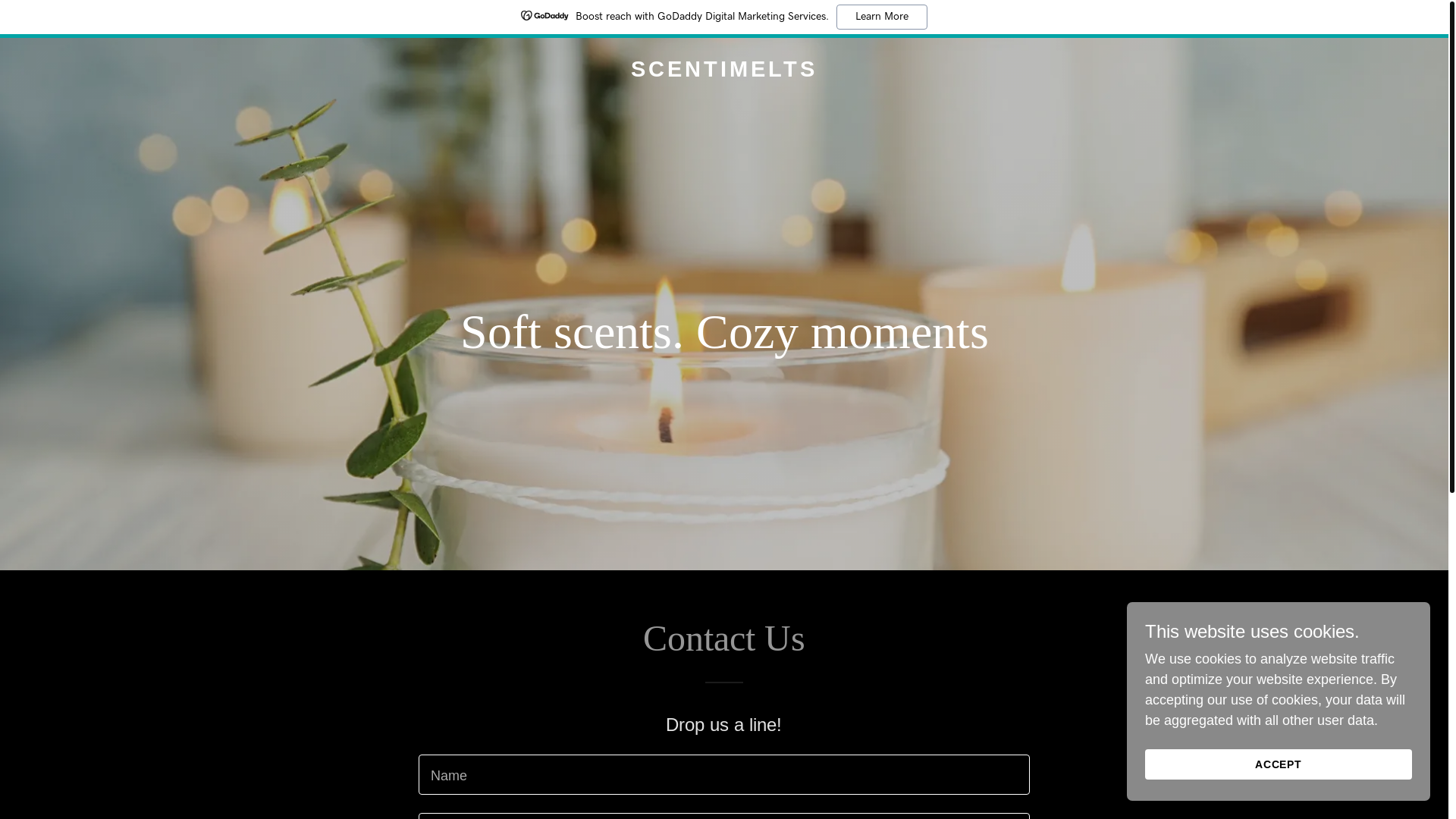 website screenshot of https://scentimelts.co.nz/