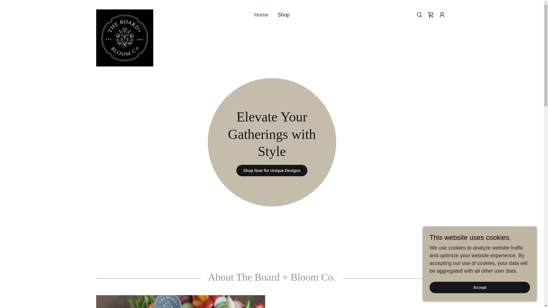 website screenshot of https://theboardandbloomco.com/
