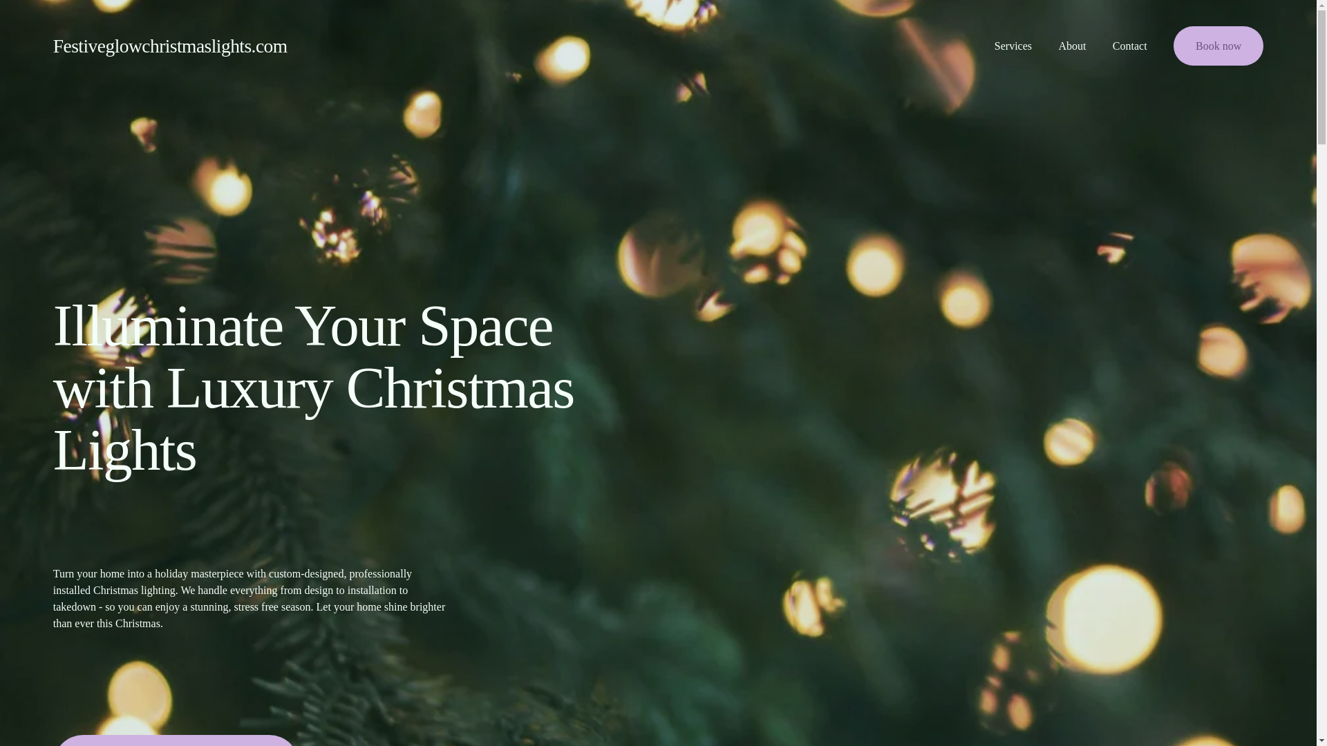 website screenshot of https://festiveglowchristmaslights.com/