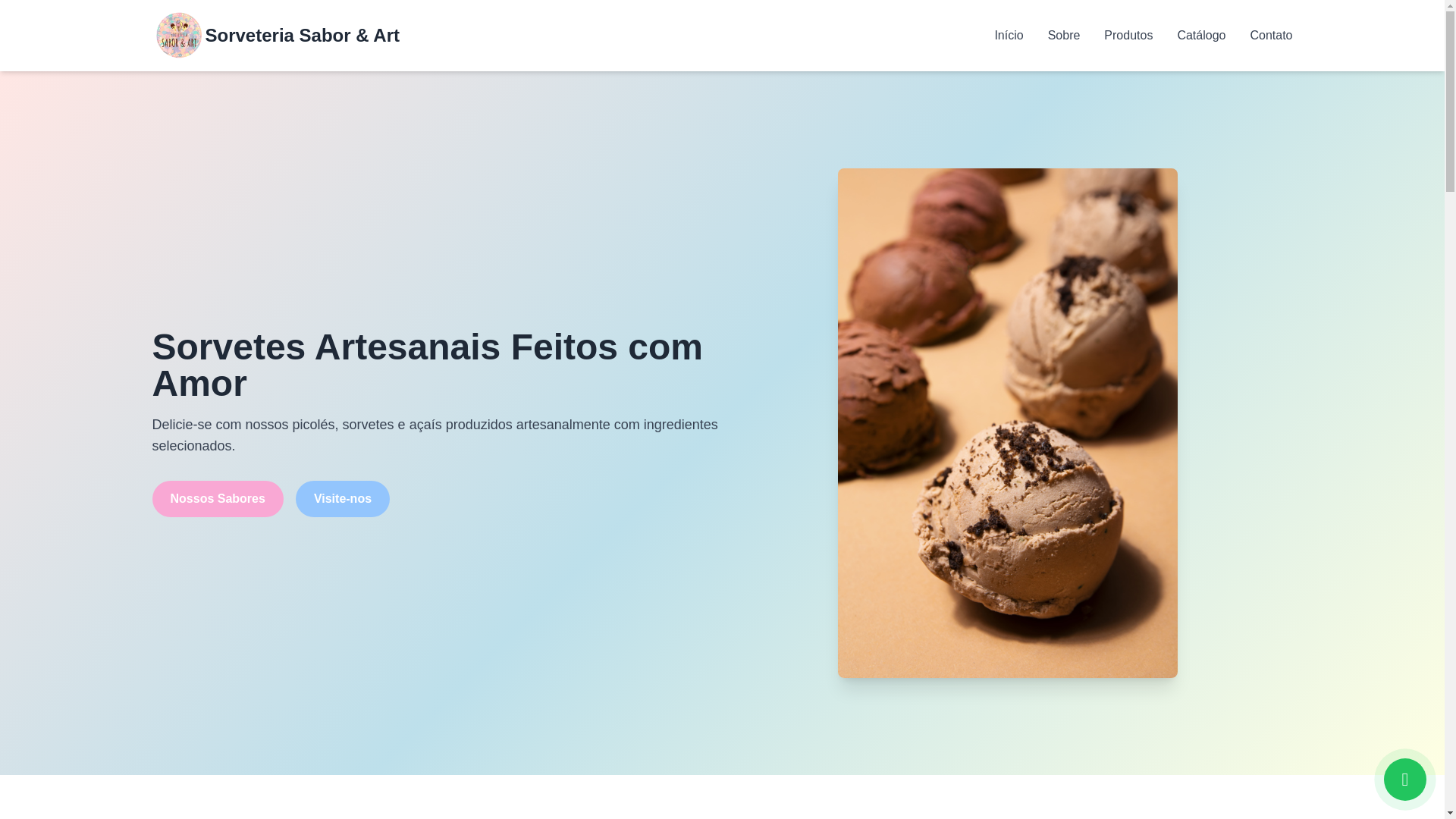 website screenshot of https://sorveteriasaborearte.com.br/