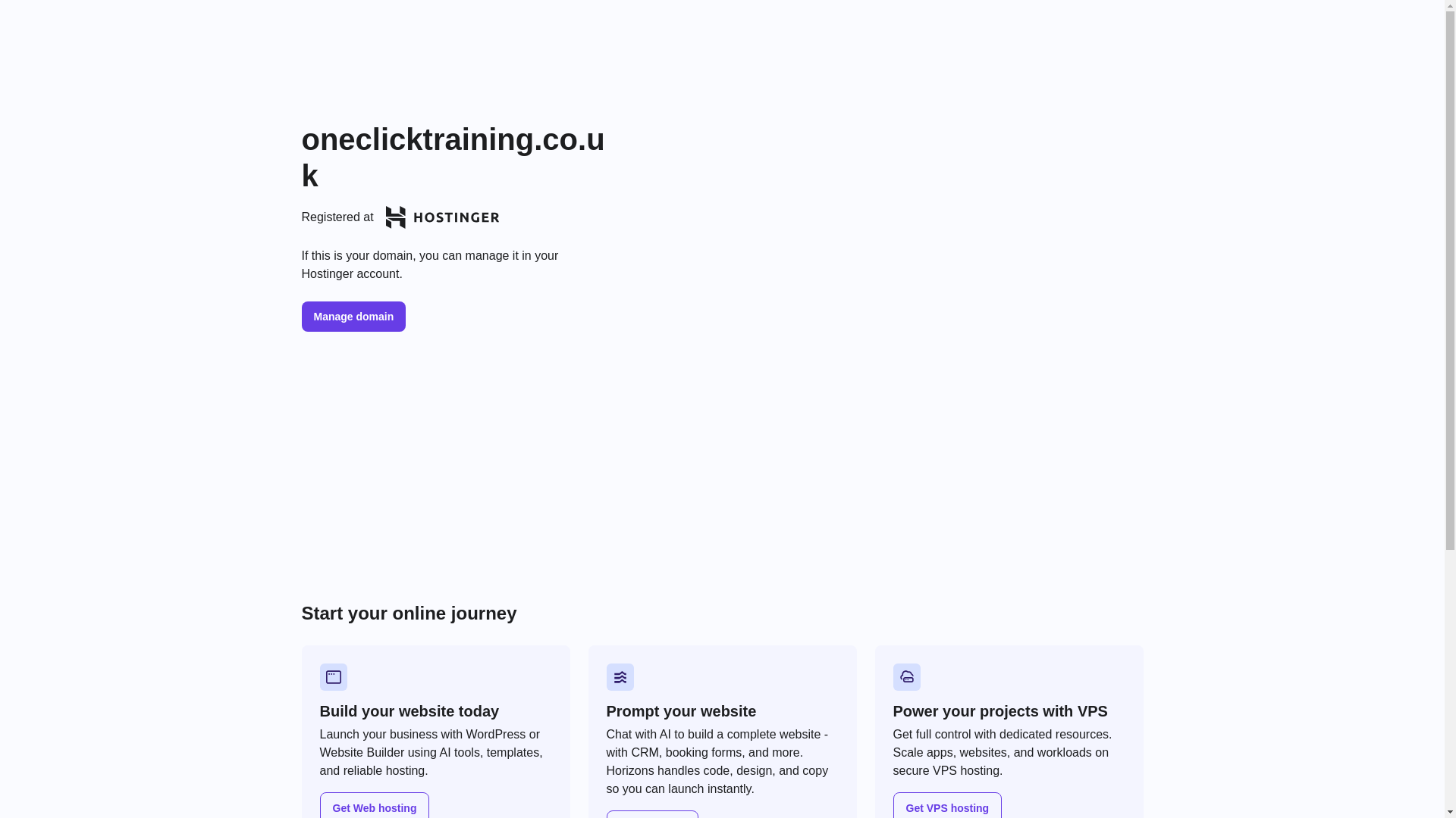 website screenshot of https://oneclicktraining.co.uk/