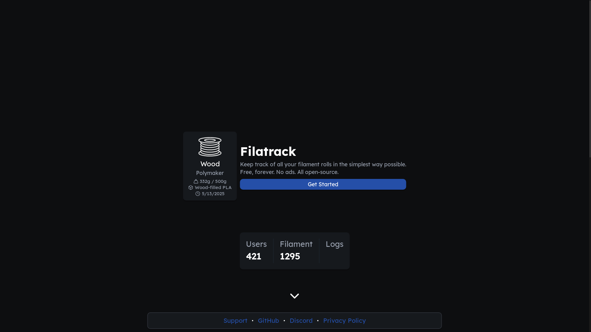 website screenshot of https://filatrack.app/