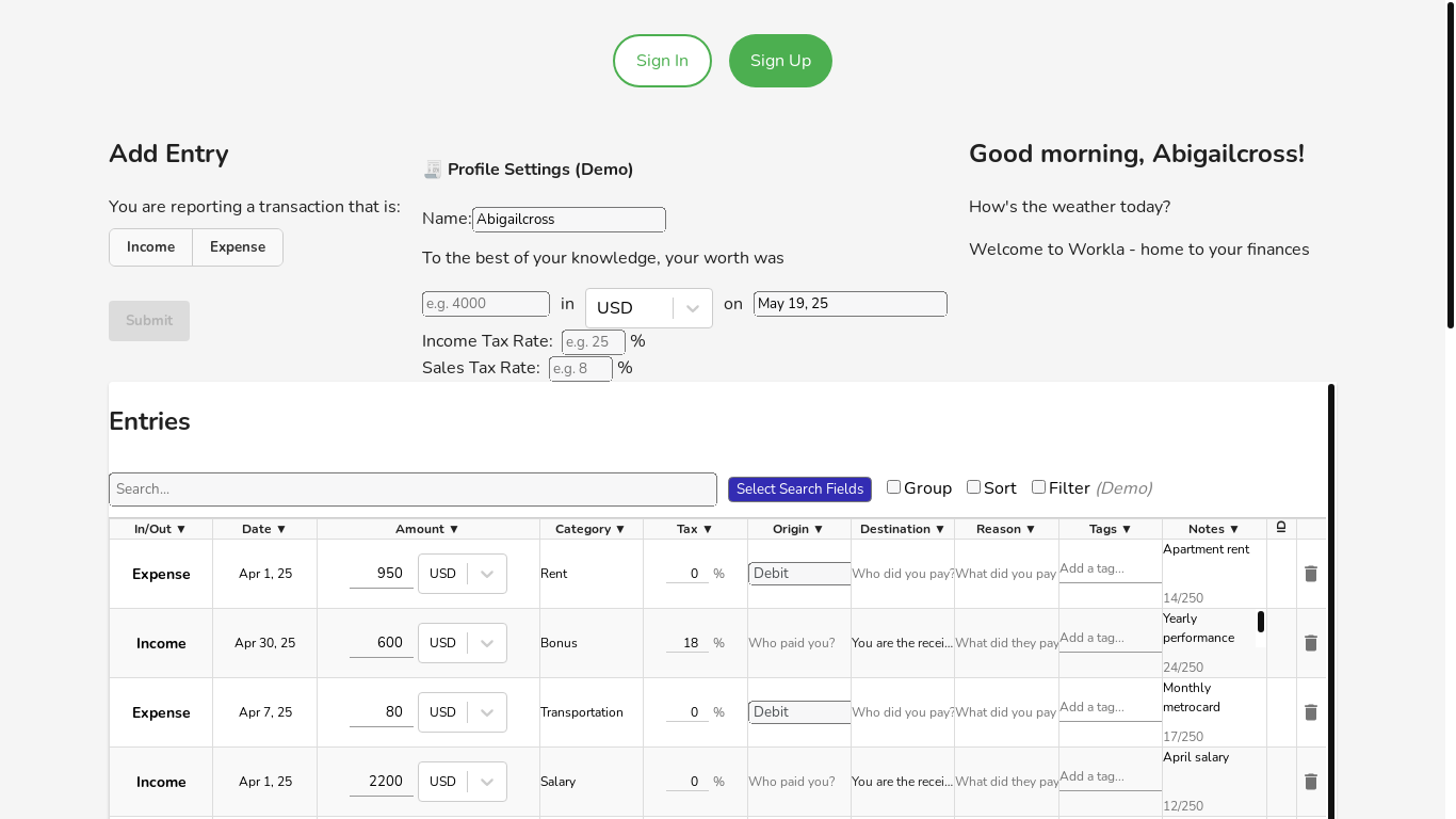 website screenshot of https://doobneek.org/abigailcross
