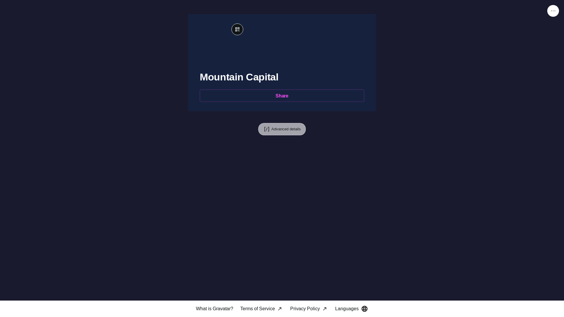website screenshot of https://mountaincapital.world/