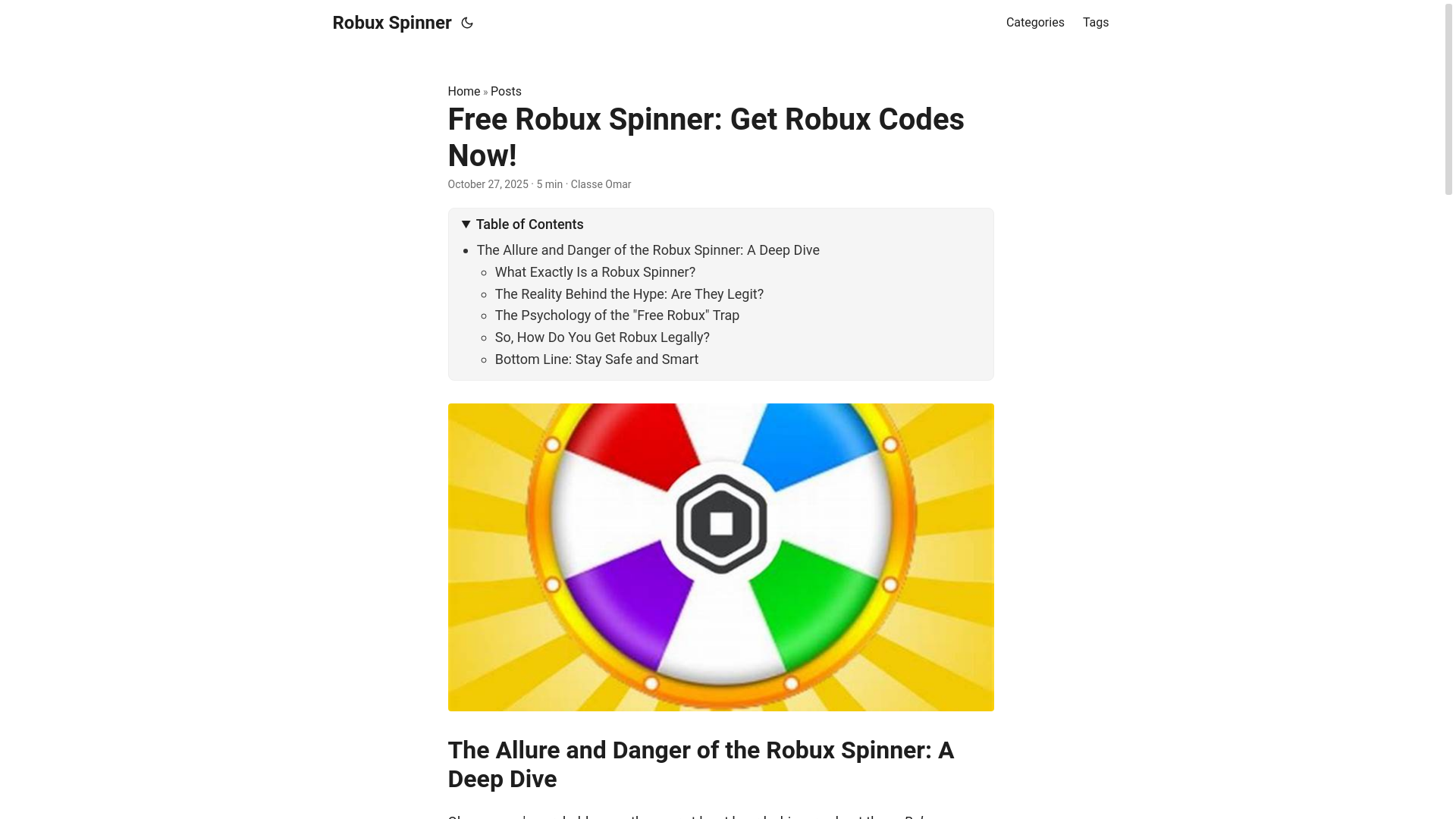 website screenshot of https://robux-spinner.pages.dev/
