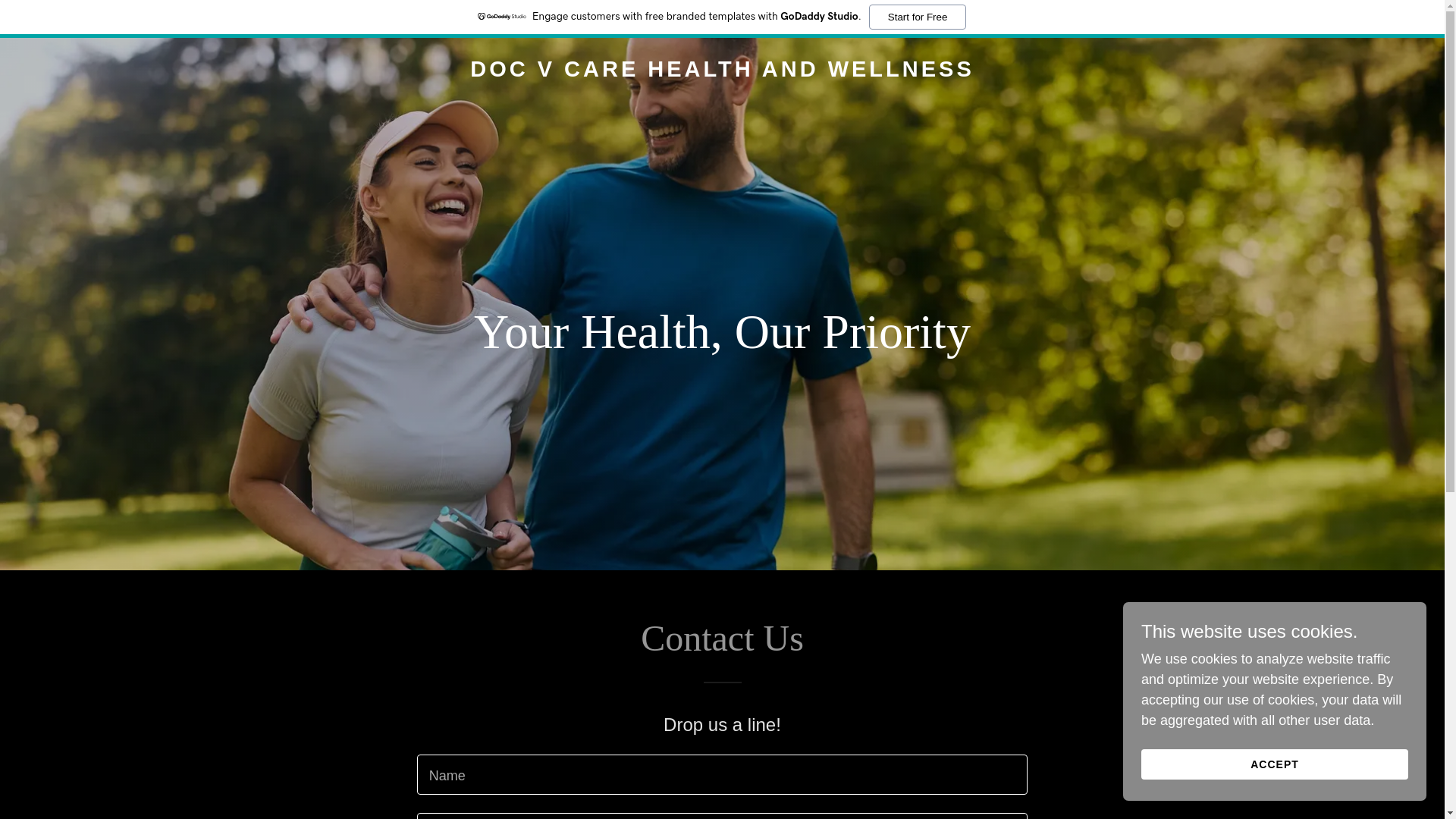 website screenshot of https://docvcarehealthandwellness.com/