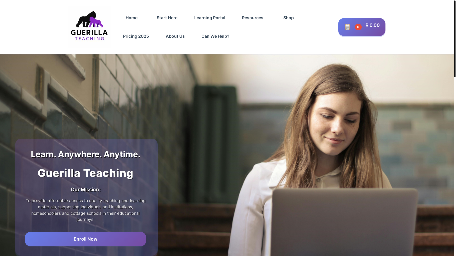 website screenshot of https://guerilla-teaching-frontend-uat.pages.dev/