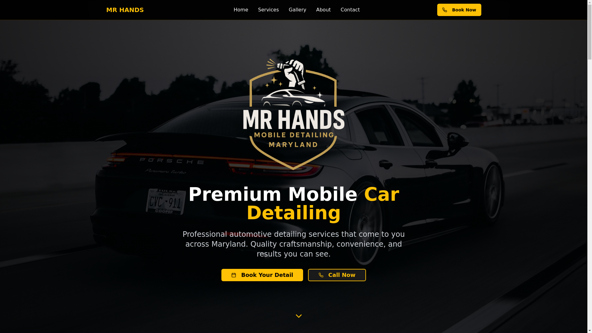 website screenshot of https://mrhandswashandwax.com/