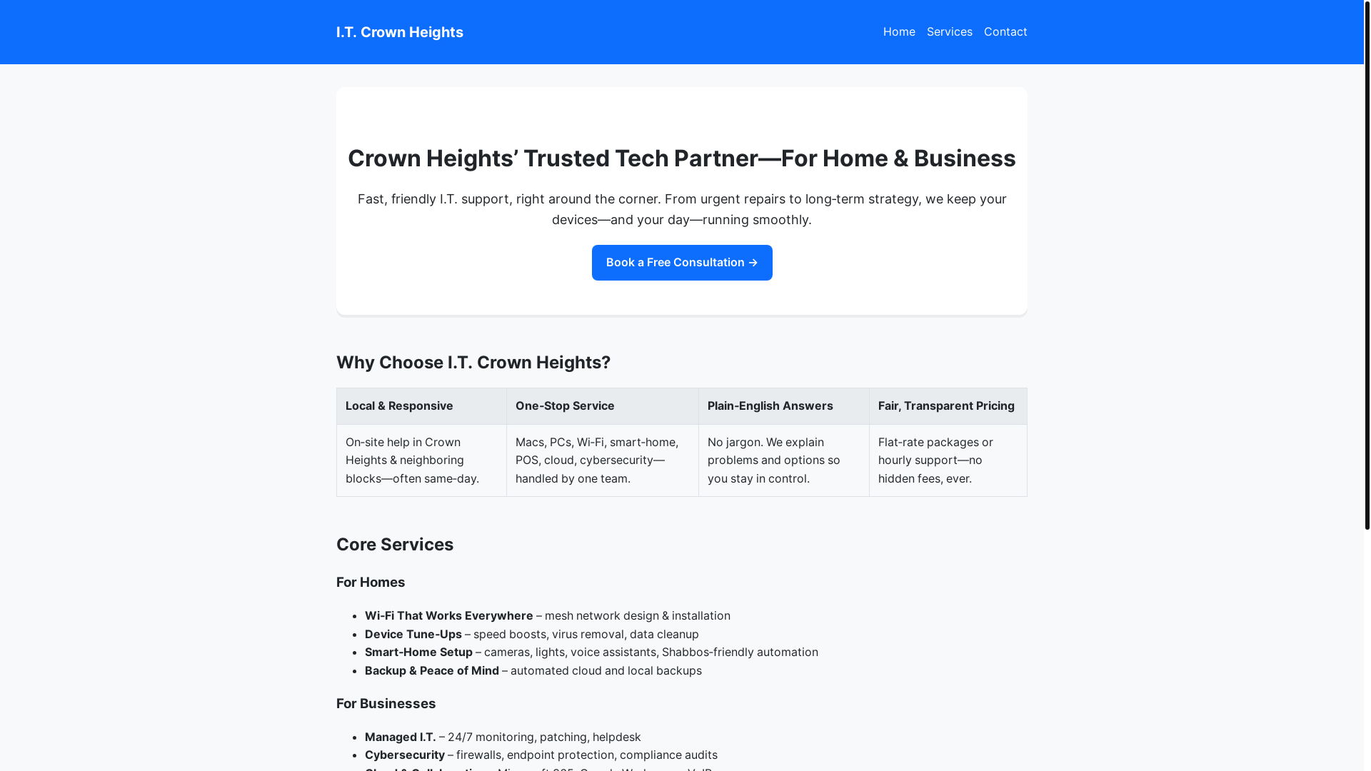 website screenshot of https://itchweb.pages.dev/