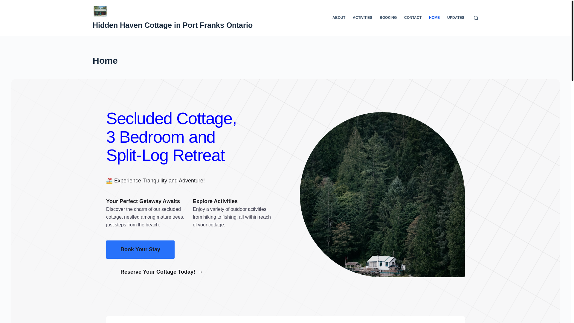 website screenshot of https://hiddenhavenportfranks.ca/
