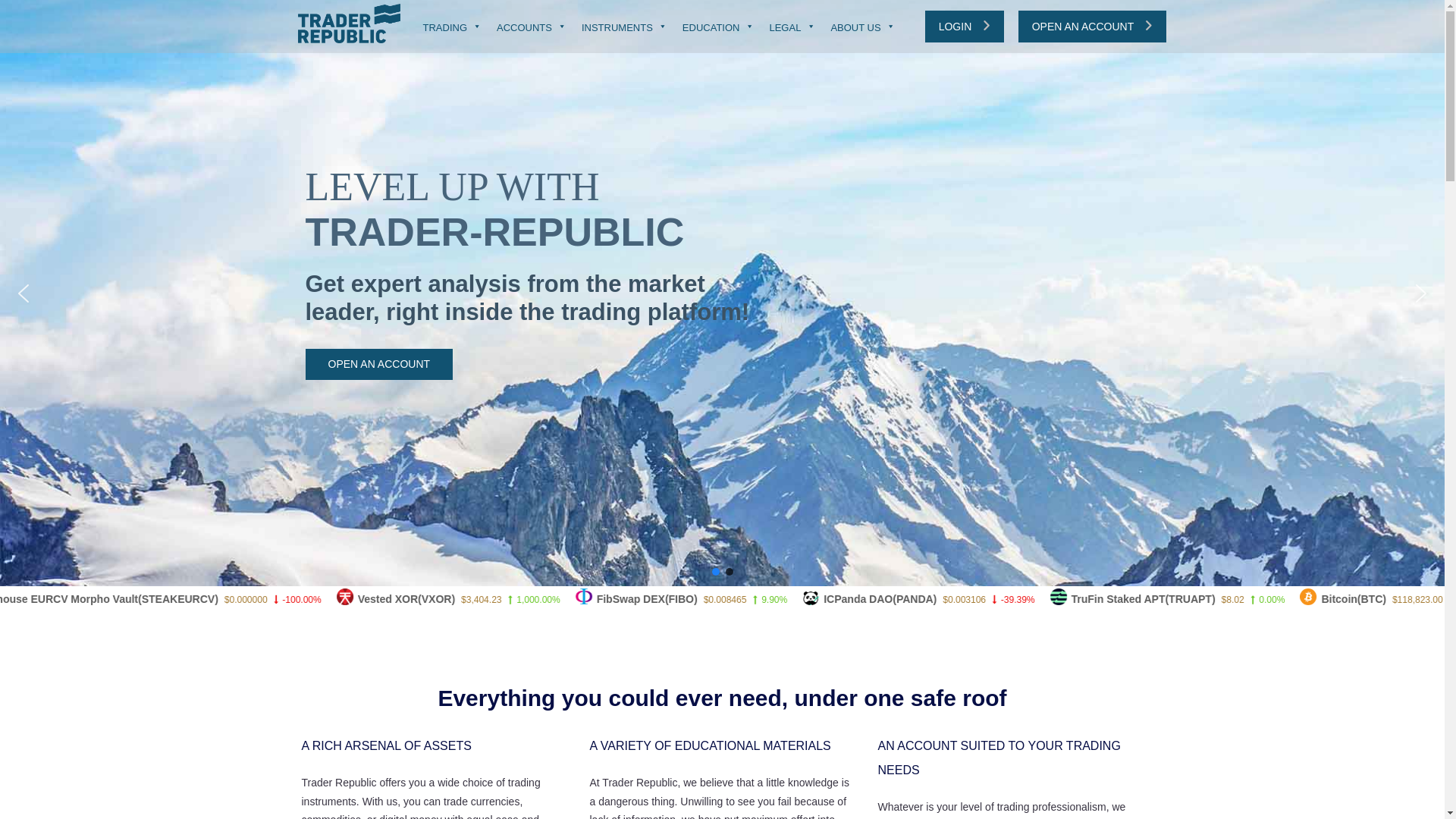 website screenshot of https://tradersrepublic.co/