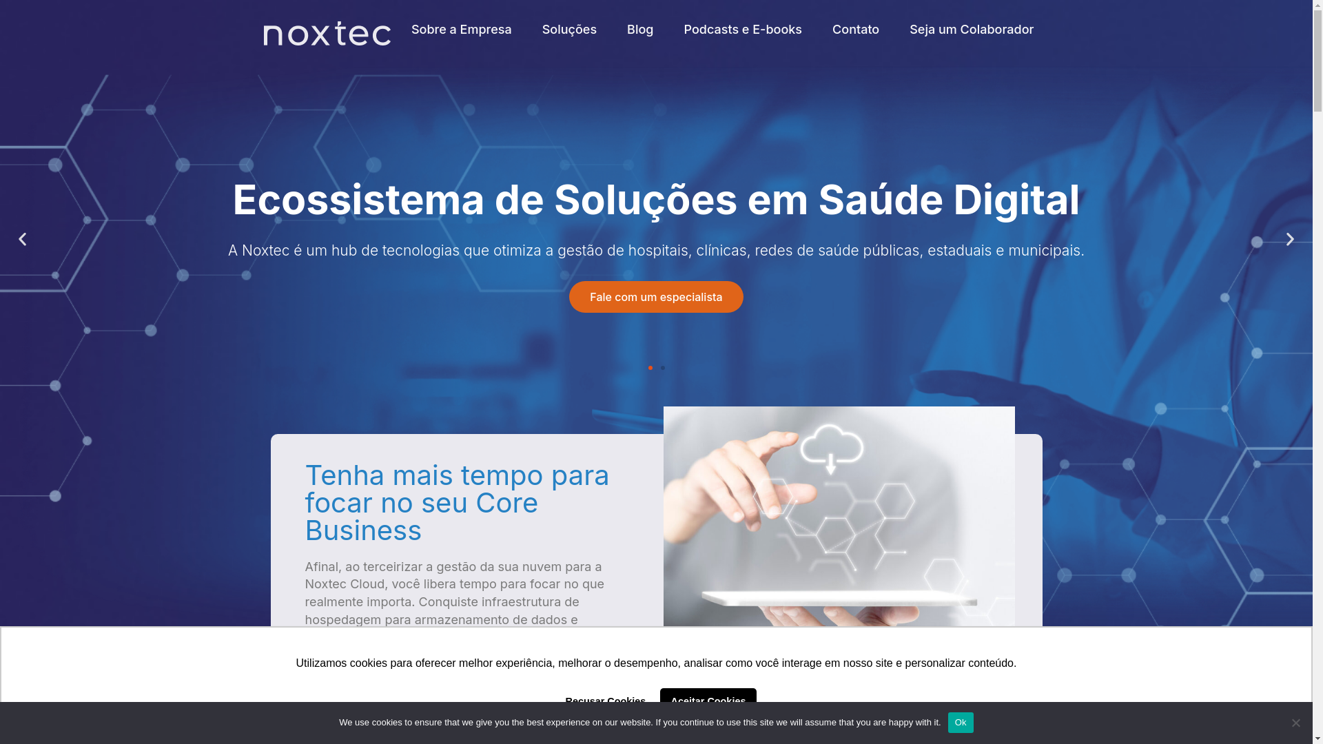 website screenshot of https://noxtec.com.br/