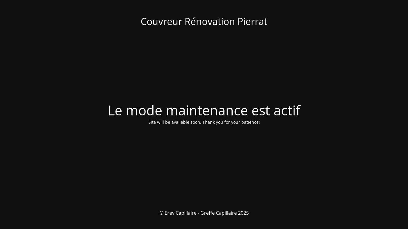 website screenshot of https://couvreur-renovation-pierrat.fr/