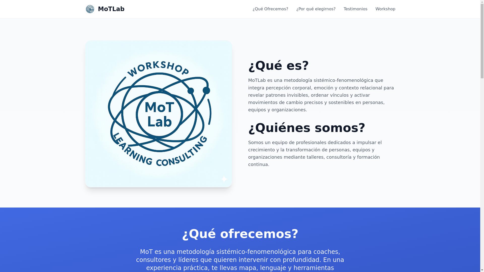 website screenshot of https://motlab.cl/