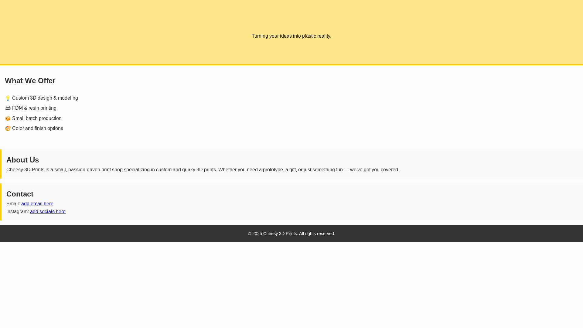 website screenshot of https://cheesy3d.pages.dev/