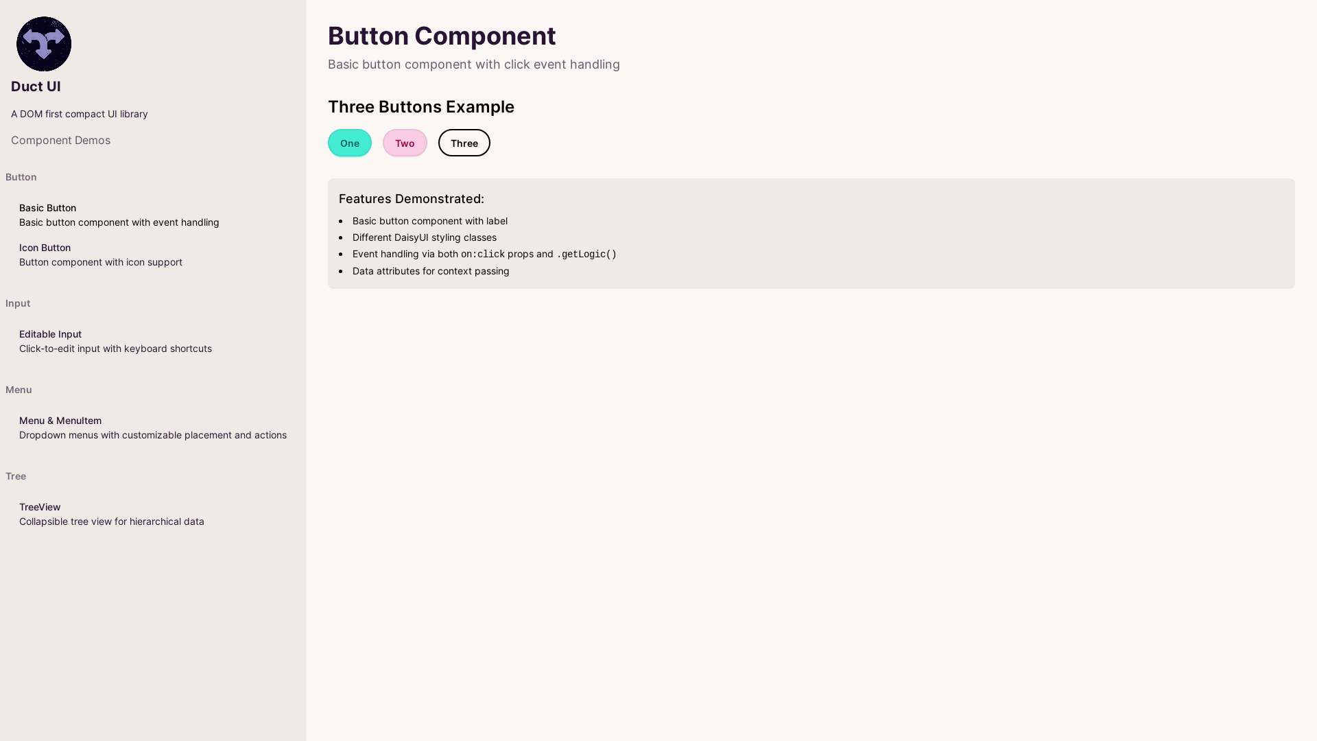 website screenshot of https://duct-ui.pages.dev/