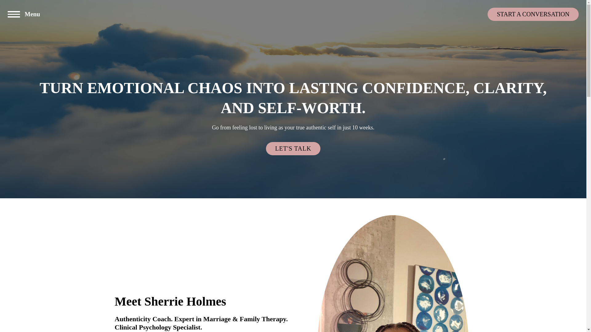website screenshot of https://sherriebravelylivingcoach.com/