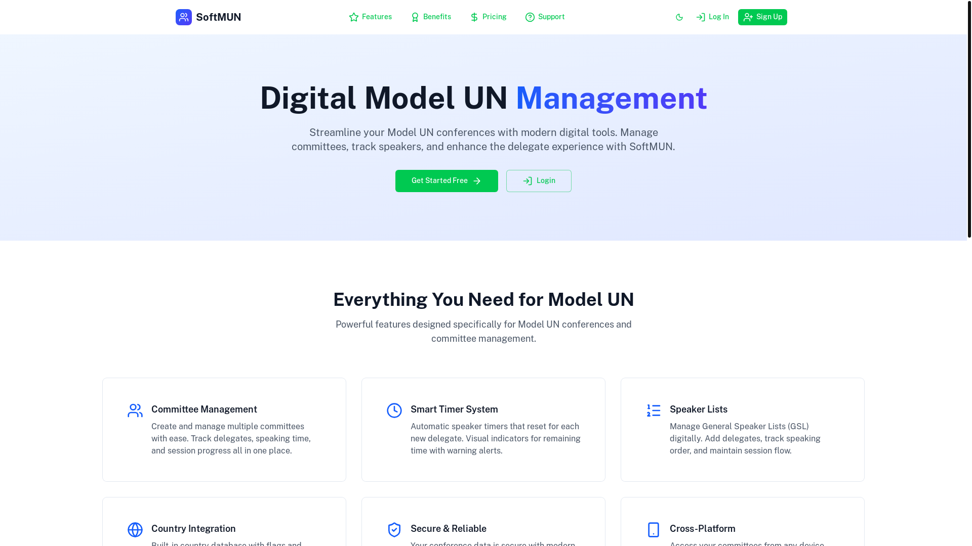 website screenshot of https://softmun.pages.dev/