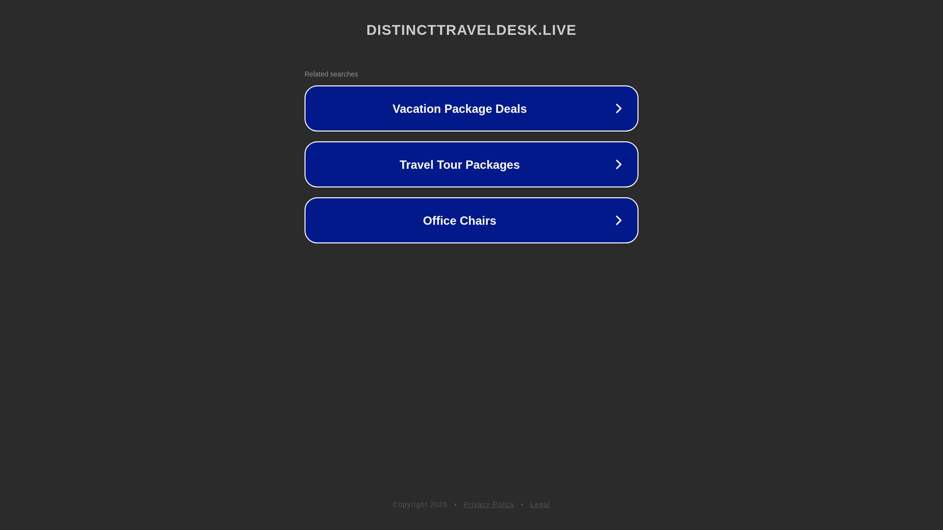 website screenshot of https://distincttraveldesk.live/