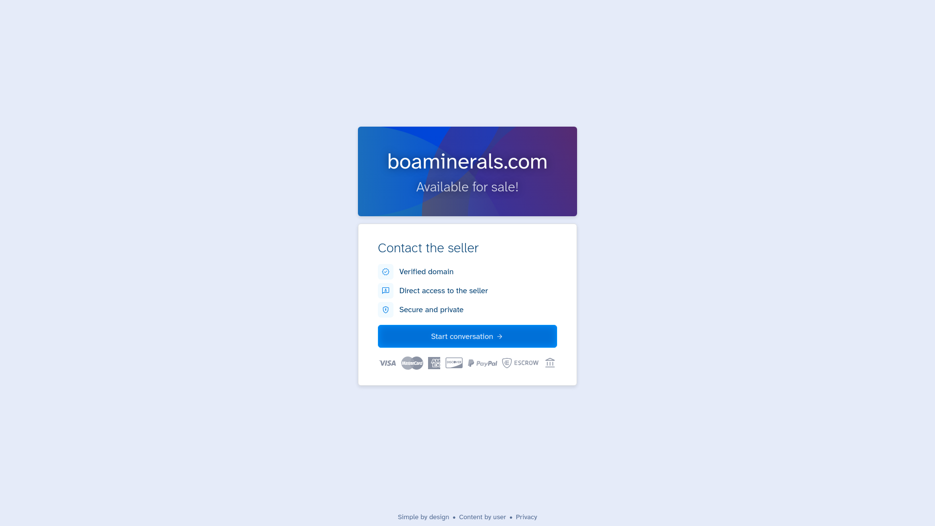 website screenshot of https://boaminerals.com/