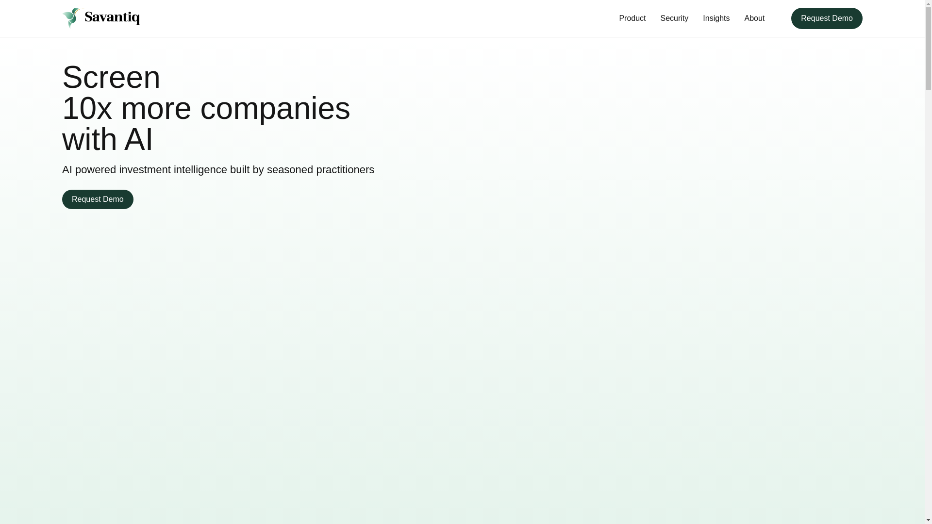website screenshot of https://savantiq.ai/