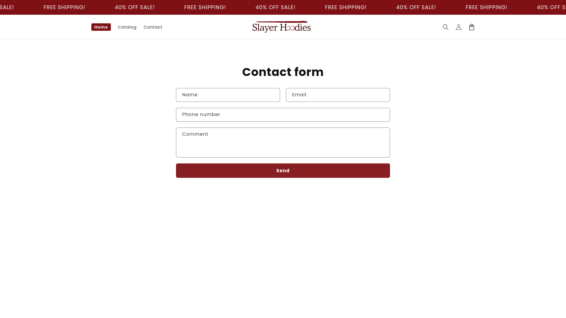 website screenshot of https://slayerhoodies.shop/