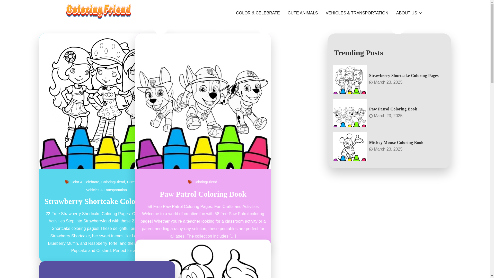 website screenshot of https://coloringfriend.com/