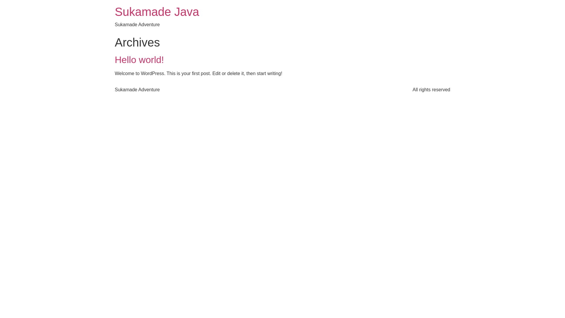 website screenshot of https://sukamadejava.com/