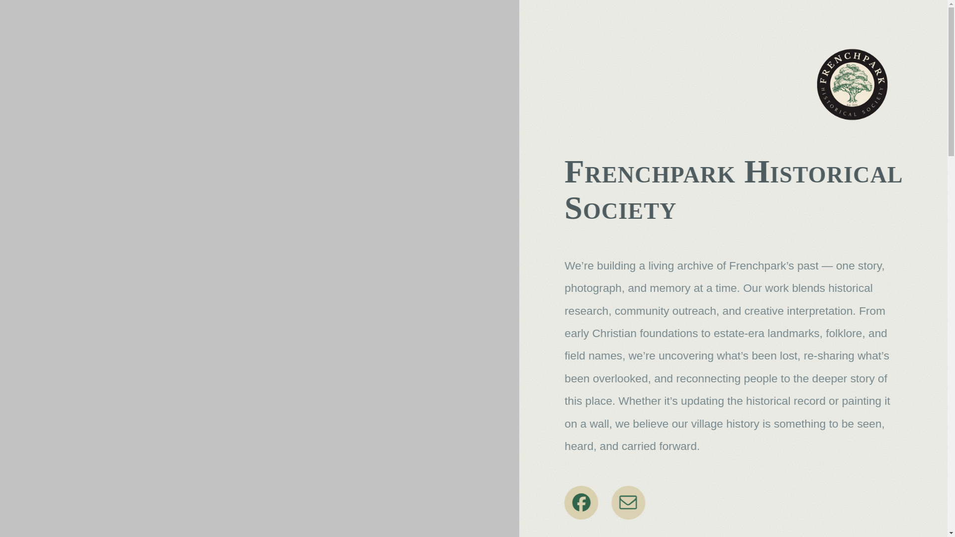 website screenshot of https://frenchparkhistoricalsociety.ie/